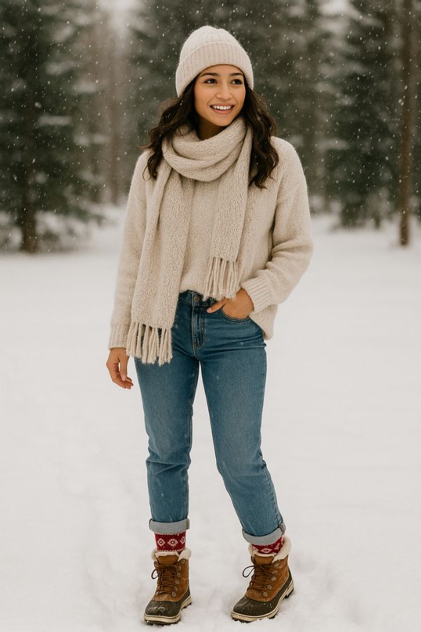 Tenue shooting Noël extérieur
